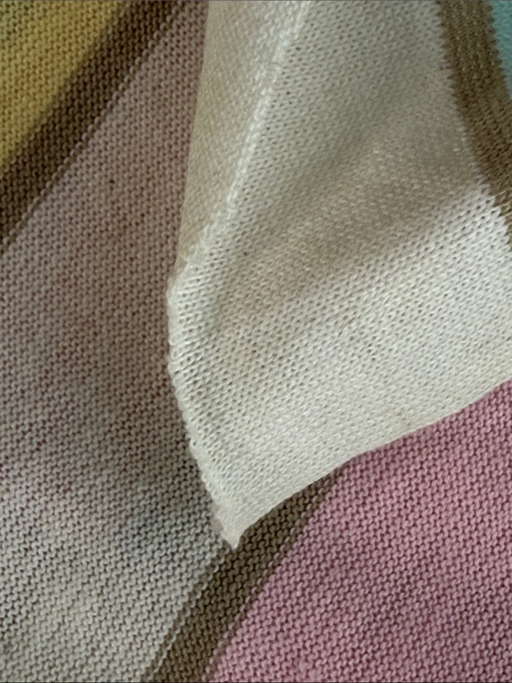 Vintage Pastel Stripe Cotton Jersey Knit Fabric 1.5 Yards x 44” Pink Aqua Yellow - Picture 12 of 12